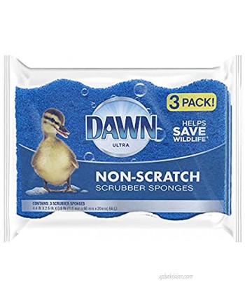Dawn Non-Scratch Wedge-Shaped Scrubber Sponges Blue Pack of 3