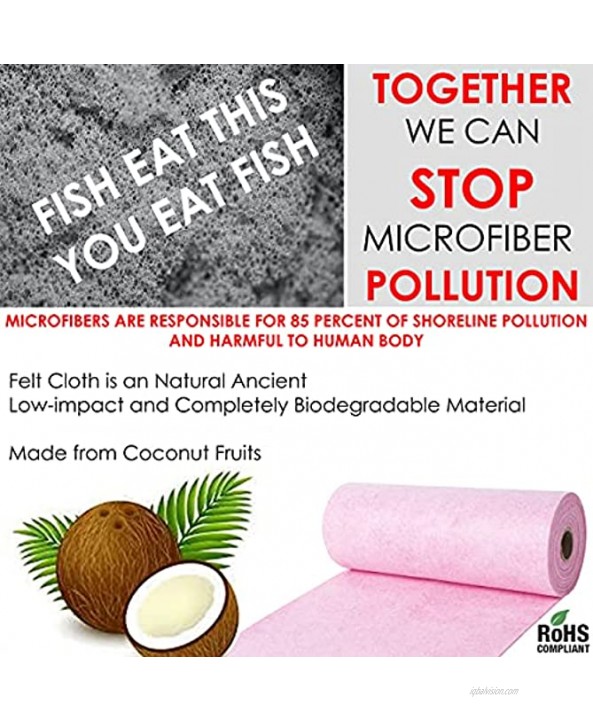 Felt Cleaning Cloths Machine Washable Reusable Car & Kitchen Dish Cloths Absorbent Towels in Roll Leather Wipes Rag Cleaning Supplies Drying Towel Natural Glass Cleaner Rags Better Than Microfiber