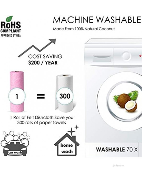 Felt Cleaning Cloths Machine Washable Reusable Car & Kitchen Dish Cloths Absorbent Towels in Roll Leather Wipes Rag Cleaning Supplies Drying Towel Natural Glass Cleaner Rags Better Than Microfiber