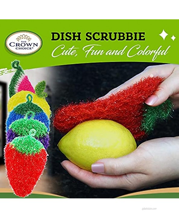 Fruit Scrubbies by Dish Scrubbie 10PK Mix – Dish Washing Scrubbers for Washing Dishes Cookware Tubs Sinks – Replacement to Mr Scrubby Sponge – Kitchen Stocking Stuffers for Women