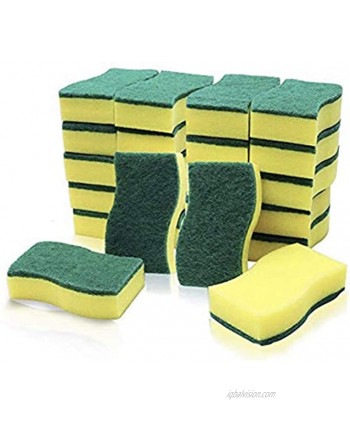 Klickpick Home Pack of 24 Scrubbing Sponge Dish Sponge Non Scratch Cleaning Scrub Sponges – Heavy Duty Sponge Double-Sided Sponge for Cleaning Plates Dishes & Removing Stains in Kitchen