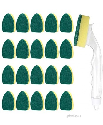 Lamoutor 10Pack Dish Wand Refills Sponge Heads Brush and 1Pc Dish Wands Kitchen Cleaning Sponge Cleaning Tools 10
