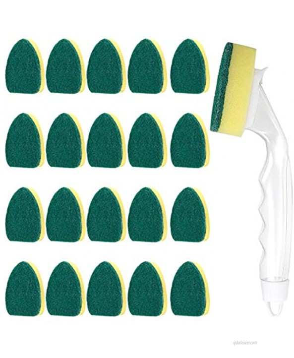 Lamoutor 10Pack Dish Wand Refills Sponge Heads Brush and 1Pc Dish Wands Kitchen Cleaning Sponge Cleaning Tools 10