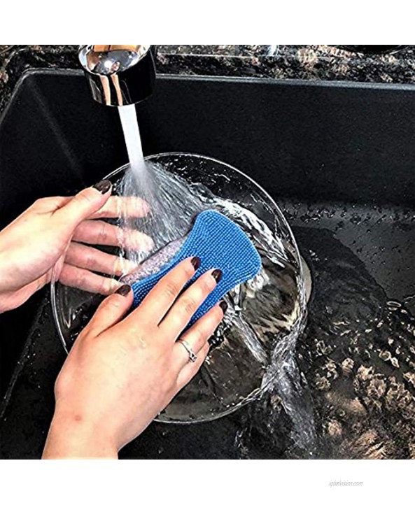 Lubrima Silicone Sponge Dish Sponges Sponges for Cleaning Dishes Kitchen Gadgets 3 Scrub Sponges for Dishes Kitchen Sponges Scrubber Brush Household Supplies Accessories