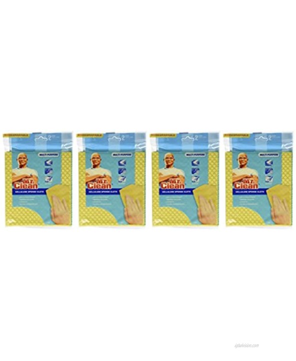 Mr Clean Cellulose Sponge Cloth 2 Cloths Per Pack Pack of 4
