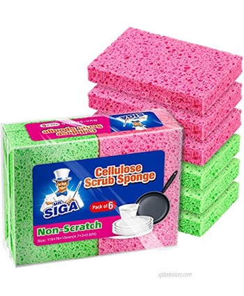 MR.SIGA Scrub Sponges Non-Scratch Sponges for Dishes Kitchen Sponge Dish Scrubber 12 Pack