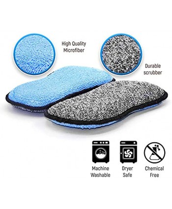 Multi-Purpose Scrub Sponges for Kitchen by Scrub- it Non-Scratch Microfiber Sponge Along with Heavy Duty Scouring Power Effortless Cleaning of Dishes Pots and Pans All at Once 6 Pack  Small