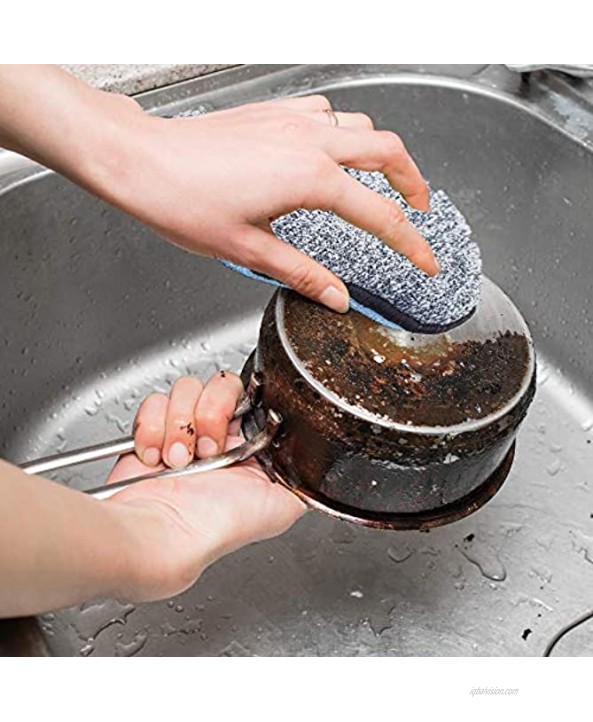 Multi-Purpose Scrub Sponges for Kitchen by Scrub- it Non-Scratch Microfiber Sponge Along with Heavy Duty Scouring Power Effortless Cleaning of Dishes Pots and Pans All at Once 6 Pack Small