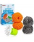 Multi Purpose Scrubber Stainless Steel Wool Scourer and Non Scratch Dish sponges for Household Kitchen Bathroom and Auto 4 Packs