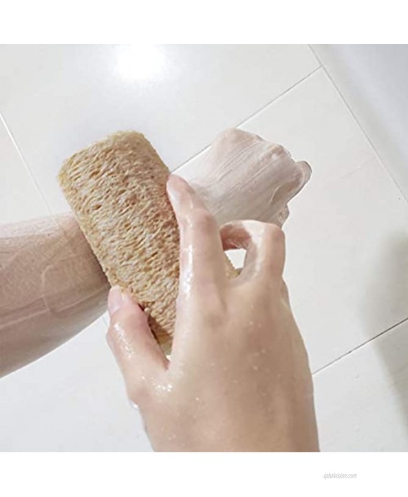 Natural Loofah Sponge Bath Shower 4 Pcs Body Loofahs Back Scrubber for Women Men Kid Skin Care Eco Friendly Organic Luffa Loofa Sponges Brush Kitchen Cleaning Scouring Pad for Household Dishwashing