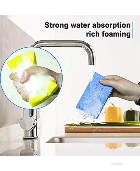 Non-Scratch Compressed Cellulose Sponges for Kitchen,Bathroom -12 Pack for Dish Washing