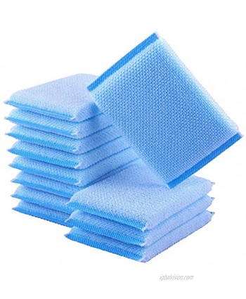 Nylon Cleaning Scrub Pad 12 Pack,Long-Lasting and Reusable Dishwashing Sponge,All-Purpose Scouring Pads Sponge for Kitchen,Bathroom