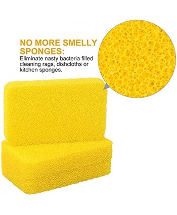 PETTYOLL 10 PCS Scrub Sponge Silicon Scrubber Sponge Scouring Pad for Souring Kitchen Dish Washing Sink and Bathroom Cleaning Heavy-Duty Non-Scratch Scrub Pads Yellow