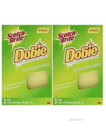 Scotch-Brite Dobie All Purpose Pads 3-Count Pack of 2 Total 6 Pads