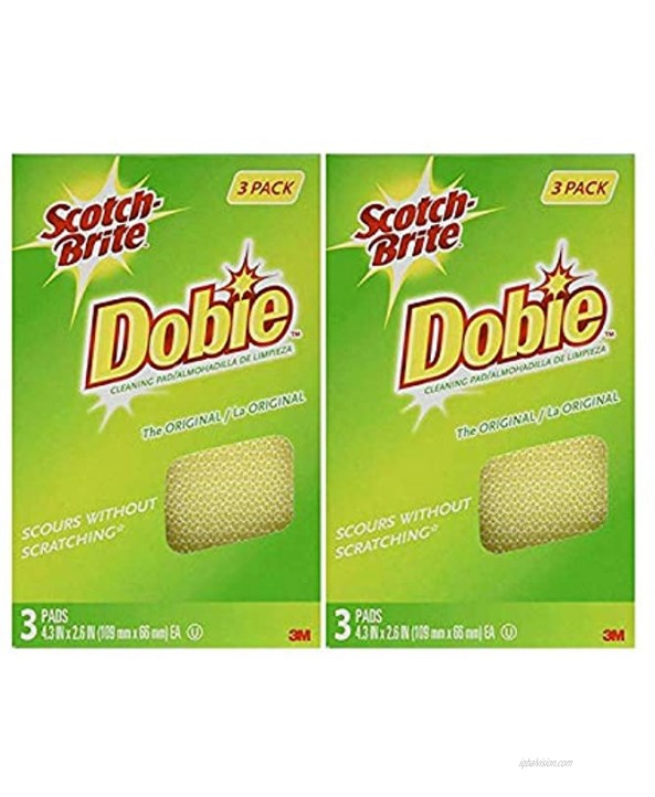 Scotch-Brite Dobie All Purpose Pads 3-Count Pack of 2 Total 6 Pads