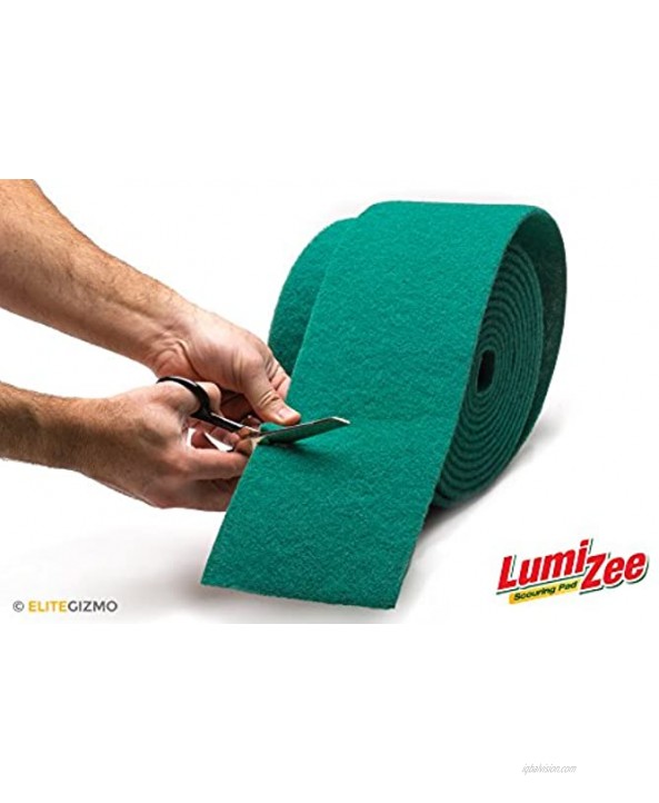 Scouring Pad Roll 19ft Economy Size Heavy Duty Scrub Sponge Green 19ft x 6in x 0.3in 6m x 15cm x 8mm for Tough Stains and Cleaning Pans Dishes stoves Cars Bathroom Sinks Industrial Home