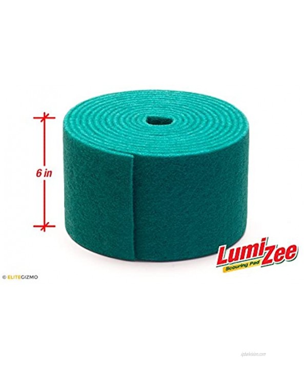 Scouring Pad Roll 19ft Economy Size Heavy Duty Scrub Sponge Green 19ft x 6in x 0.3in 6m x 15cm x 8mm for Tough Stains and Cleaning Pans Dishes stoves Cars Bathroom Sinks Industrial Home