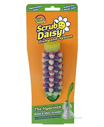 Scrub Daddy Scrub Daisy Dishwand Replacement Head The Hyacinth Bottle & Glass Scrubber Non-Toxic  Deep Cleaning Versatile Flexible Scratch Free Dishwasher Safe Stain & Odor Resistant 1pc