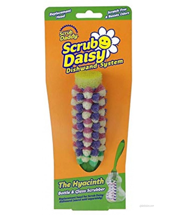 Scrub Daddy Scrub Daisy Dishwand Replacement Head The Hyacinth Bottle & Glass Scrubber Non-Toxic Deep Cleaning Versatile Flexible Scratch Free Dishwasher Safe Stain & Odor Resistant 1pc