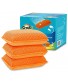 Scrub-It Miracle Microfiber Kitchen Sponge Non-Scratch Heavy Duty Dishwashing Cleaning sponges- Machine Washable- Orange
