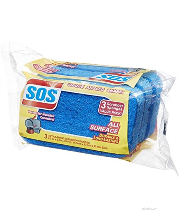 S.O.S Heavy Duty Scrubber Sponge 3 Count Pack of 8