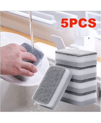 Sponges for Dishes Kitchen Sponge Scrub Sponges for Cleaning Non-Scratch Dish Scrubber Sponge for Household Cleaning Cookware 5pcs