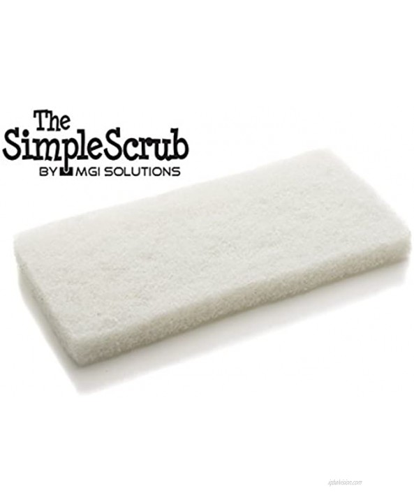 The Simple Scrub Tile + Mop Brush Cleaning Pads Refill | Clean Bathroom Tile Kitchen Hard to Reach Places | Low Abrasion for Grout + Bathtub | White 5 Pack