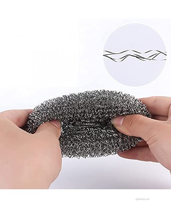 XXJXING 48 Pack Stainless Steel Scourers Sponges,Steel Wool scrubbers for stoves pots Cooker Hoods etc. That are Difficult to Clean 48 Pack-Small 10 Gram