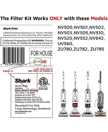 2+4 Pack Vacuum Filters Replacement for Shark Rotator Pro Lift-Away NV500 NV501 NV502 NV503 NV505 NV510 NV520 NV552 UV560 NV642 ZU780 ZU782 ZU785 Replace Part XFF500 XHF500 2 HEPA Filters + 4 Foam Filters + 4 Felt Filters
