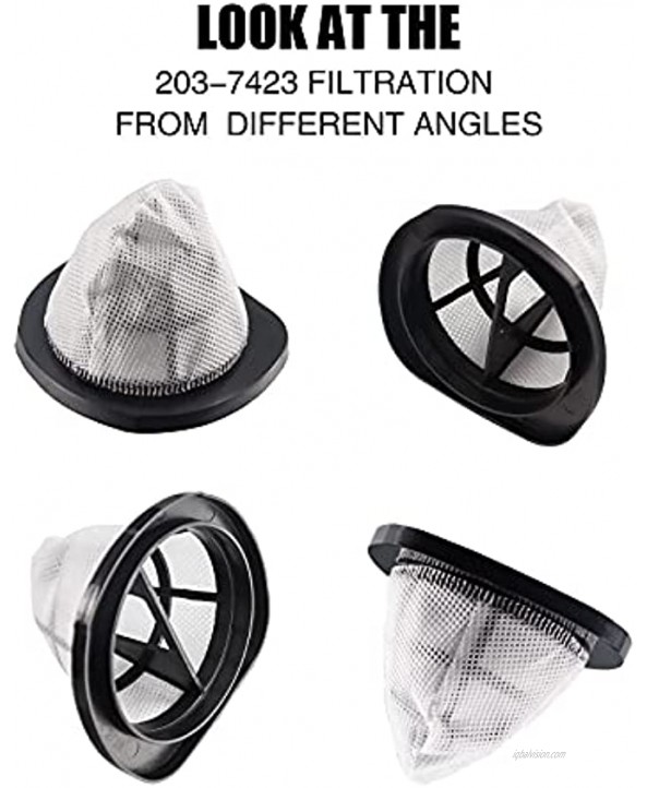 4 Pack 203-7423 Replacement Filter for Bissell 3-in-1 Stick Vac 38B1 Compare to Part # 203-7423 2037423