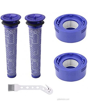 Anicell Replacement Filter for Dyson V8 Filter Replacement Kit for Dyson V8 V8+ V7 Absolute Animal Motorhead Vacuums 2 HEPA Post Filter 2 Pre Filter Compare to Part # 965661-01 & 967478-01