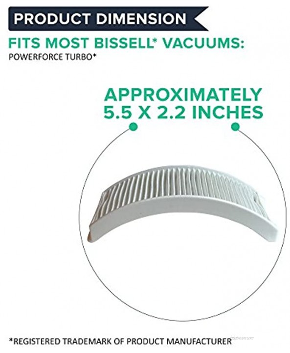 Crucial Vacuum Replacement Vacuum Filter Compatible with Bissell Style 12 HEPA Style Filter Parts For PowerForce Bagless Models 6594 6594F Pair with Part #203-1402 and 203-8037 Bulk 1 Pack
