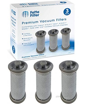 Fette Filter Premium Vacuum Pre Filter Set Compatible with Tineco A10 A11 Hero A10 A11 Master Tineco Pure ONE S12 Cordless Vacuums Pack of 3