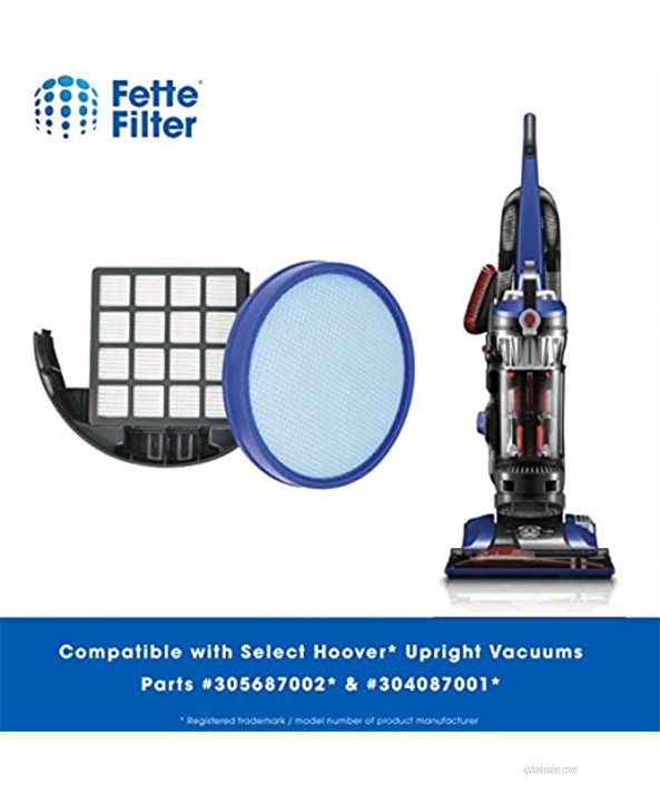 Fette Filter Primary Filters & Exhaust Filters Kit Compatible with Hoover Vacuum Model #'s UH72630PC UH72635 UH72600W UH72630 UH72615 Compare to Part # 304087001 & 305687002 Pack of 1