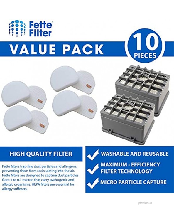 Fette Filter Vacuum Filters Set Compatible with Shark Rotator NV450 NV451 Rocket NV472 NV480 NV481 NV482 NV484 Professional Upright # XHF480 & XHF450 height 2.75 & XFF450 2 HEPA + 4 Foam Sets