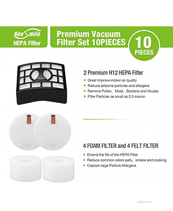 Housmile Vacuum Filter Replacement Set Compatible for Shark Rotator DuoClean Powered Lift Away Speed Vacuum NV680 NV681 NV682 NV683 NV800 NV801 NV803 UV810,Replacement Part XHF680 & XFF680