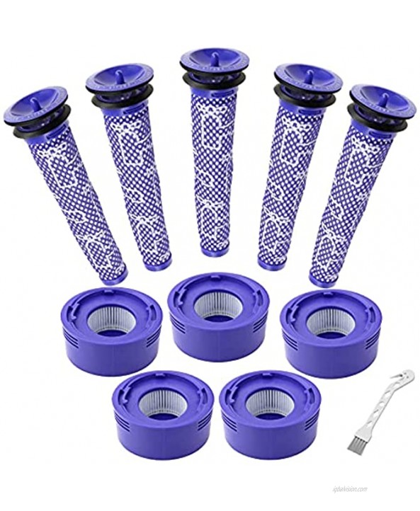 JoyBros 5 Pre-Filters and 5 Post-Filters Replacement Compatible with Dyson V7 V8 Animal and Absolute Cordless Vacuum Compare to Part 965661-01 and 967478-01