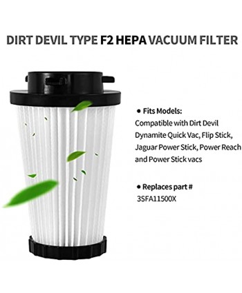 KingBra 4Pcs Replacement HEPA Vacuum Filter Compatible with Dirt Devil F2 Part #3SFA11500X