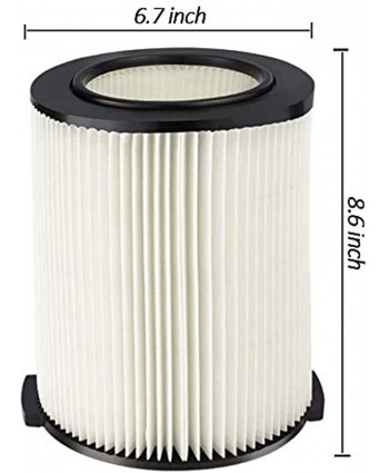 GIB cleaningtool VF4000 Replacement Filter for Ridgid 72947 Wet Dry Vac 5 to 20 Gallon Standard Wet Dry Vac Filter for 6-9 Gal Husky Craftsman 17816 Vacuum 2 Packs