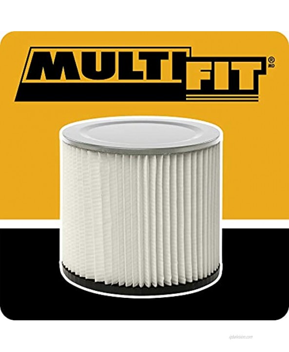 MULTI FIT Wet Dry Vac Filter VF2007TP Standard Replacement Wet Dry Vacuum Filter for Most 5 Gallon and Larger Shop-Vac Branded Wet Dry Vacuum Cleaners 2-Pack