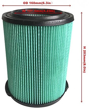 RenLin 9-38753 Replacement Cartridge vacuum HEPA filter compatible with Craftsman 9-38753 CRAFTSMAN CMXZVBE38753 Wet Dry Vac Filter for 5 to 20 Gallon Shop Vacuums—Pack of 1 PCS 38753 green