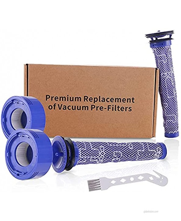 Vacuum Filter Replacement Kit Compatible with Dyson Dyson V8+ V8 V7 Absolute Animal Motorhead Vacuums Set with 2 Post Filter 2 Pre Filter Replaces Part # 965661-01 & 967478-01