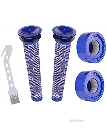 Vacuum Filter Replacement Kit Compatible with Dyson Dyson V8+ V8 V7 Absolute Animal Motorhead Vacuums Set with 2 Post Filter  2 Pre Filter Replaces Part # 965661-01 & 967478-01
