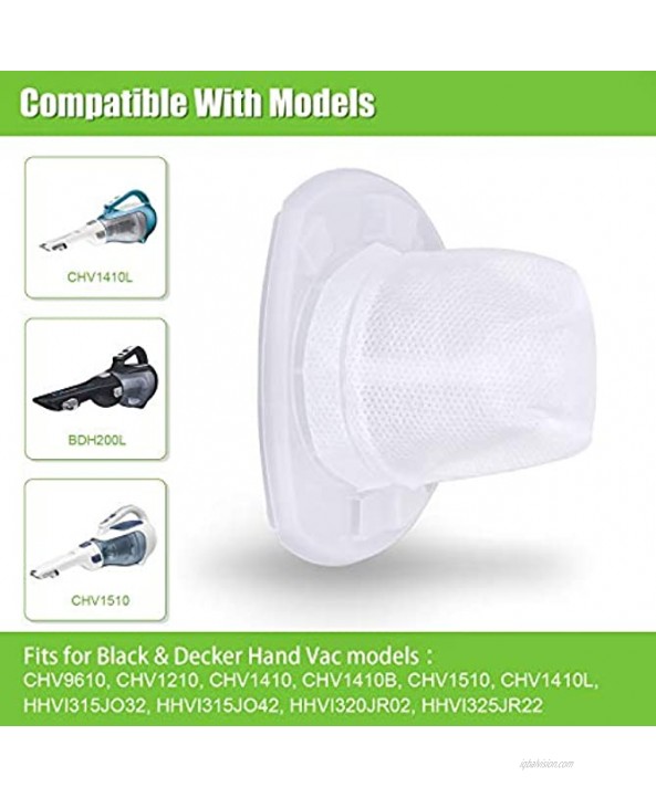 10 Pack Replacement Vacuum Filters for Black and Decker VF110 Dustbuster Cordless Vacuum,Compatible with Black and Decker Hand Vacuums CHV1410L CHV1210 CHV1410 CHV1510 Part 90558113.