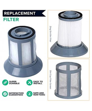 6489 Replacement Filter Compatible with Bissell 6489 64892 64894 Zing Bagless Canister Vacuums Cleaner,Part # 203-1772 203-1771 203-1534 Dirt Cup Filter Kit Pack of 2