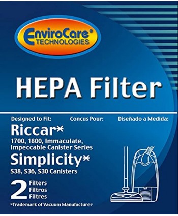 EnviroCare Replacement HEPA Vacuum Cleaner Filter Designed to Fit Riccar Immaculate & Impeccable RF17 1800 + 1700. Simplicity S30 S36 S38 Canisters