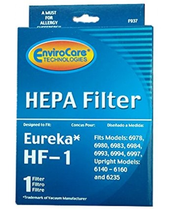 EnviroCare Replacement HEPA Vacuum Cleaner Filter made to fit Eureka HF-1 Canisters 3 Filters
