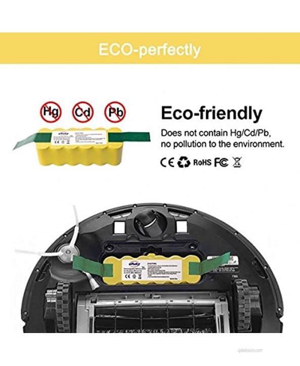 efluky 3500mAh Ni-MH Replacement Roomba Battery + Replacement Accessory Part Kit for iRobot Roomba 600 Series 600 610 614 620 625 630 635 640 645 650 655 660 665 670 680 690 a Set of 11
