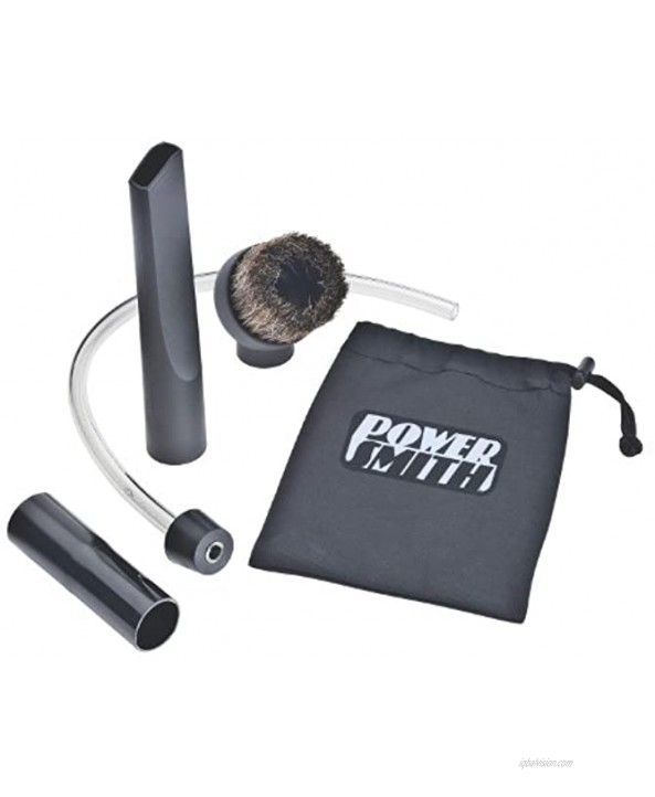 PowerSmith PAAC302 Ash Vacuum Deep Cleaning Kit with Crevice Tool Brush Nozzle Pellet Stove Hose Adapter and Storage Bag,Black