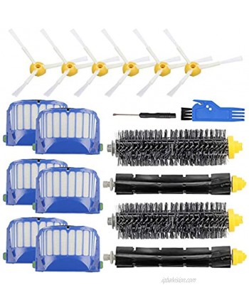 Replacement Parts Accessory for iRobot Roomba 600 500 Series 692 690 680 660 651 650 620（Not for 645 655 675）564 552 Vacuum Cleaner Replenishment Kit 6 Filter 6 Side Brush 2 Bristle & 2 Beater Brush